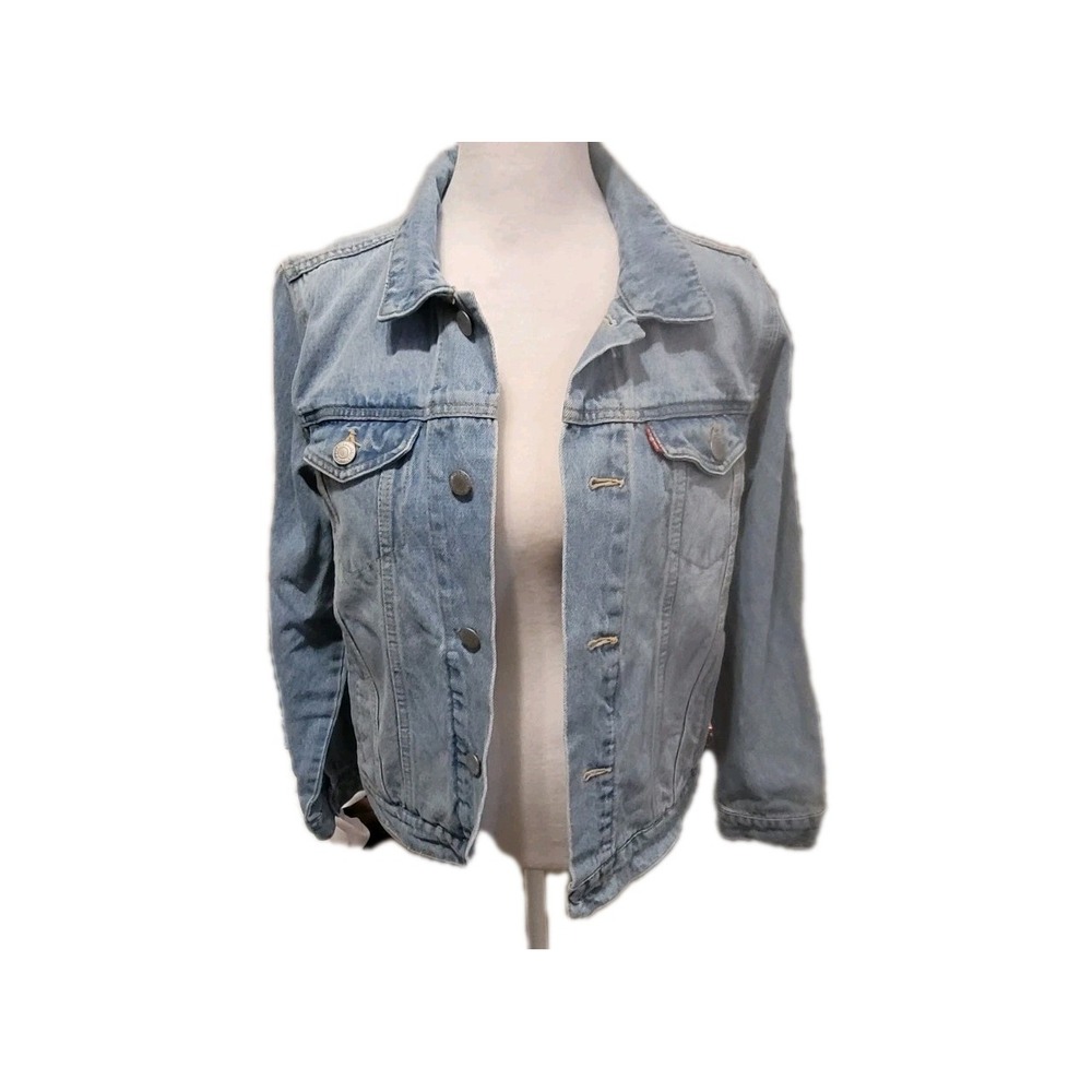 Youths Stylish Classic Levi's Button Up Blue‎ Jean Jacket Size Medium 10-12 Yrs